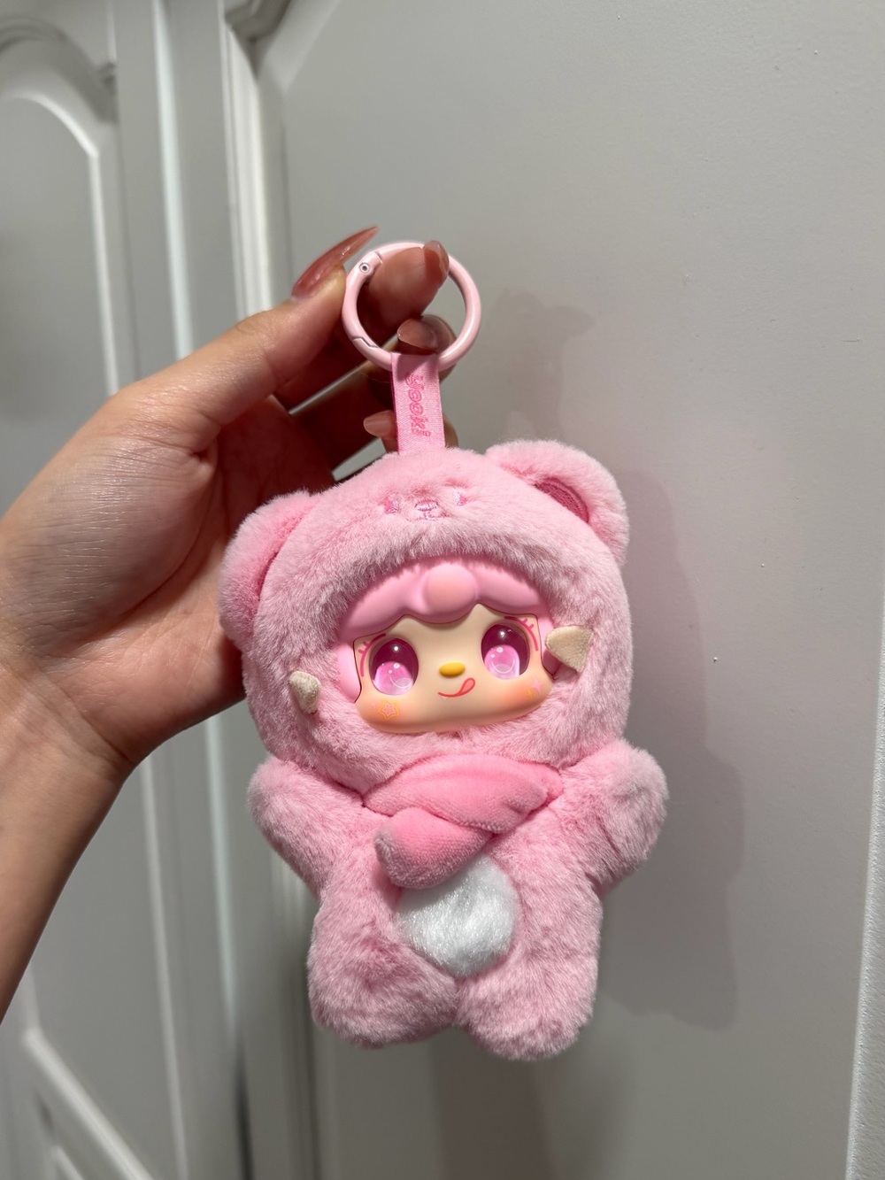 Pink Yooki Plush Character Keychain Bag Charm